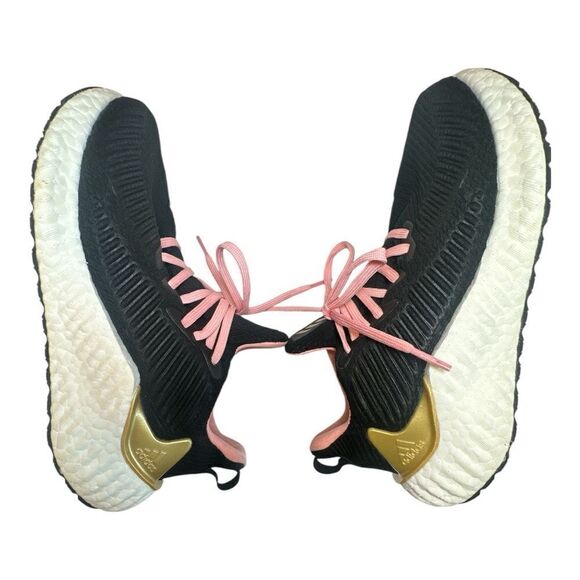 Adidas Alphaboost Women’s Size 7 Black Gold Metallic Pink Laces Running Shoe - Picture 4 of 10